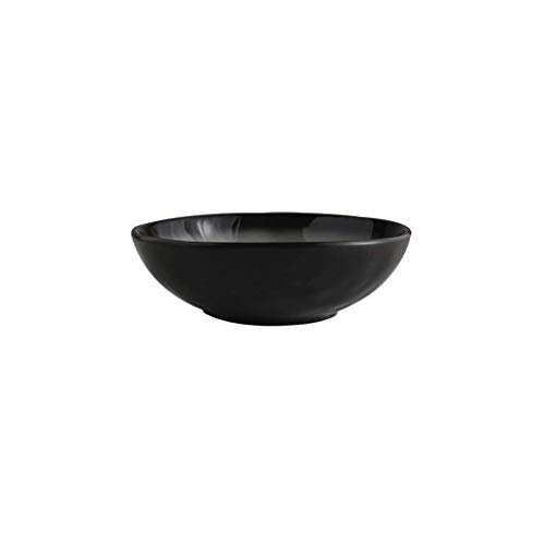 12LYN Cuenco de cerámica para el hogar, vajilla de cerámica Grande Negra Japonesa se Puede Utilizar para la Ensalada fría de Ramen de Sopa de Fideos. Tazón Grande, Tamaño [5.7in, 7in, 9in]