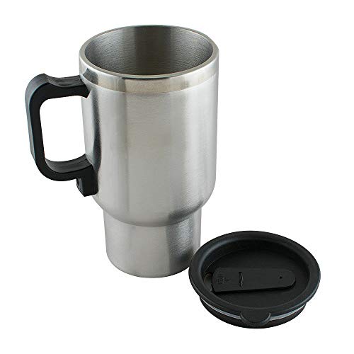 12v taza de viaje eléctrica calentada de acero inoxidable taza de té calentador en el coche control de temperatura para calefacción agua café tapa leche cargador de coche