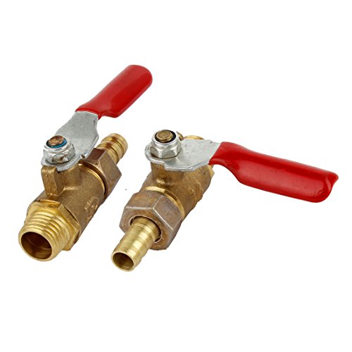 13 mm 1/4PT A de rosca 6 mm x 8 mm Barb acoplador manguera de Gas válvula de bola con llave