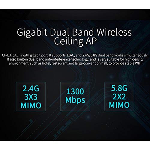 1300Mbps de doble banda inalámbrica de alta potencia AP, 2.4Ghz y 5.8Ghz techo dispositivo WiFi cobertura de la señal, ayuda POE de carga, conveniente para el centro comercial de la empresa Catering