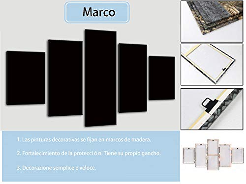 13Tdfc Cuadro En Lienzo, Imagen Impresión, Pintura Decoración, Canvas De 5 Pieza, 150X80 Cm,Veneno Vs. Carnicería Mural Moderno Decor Hogareña