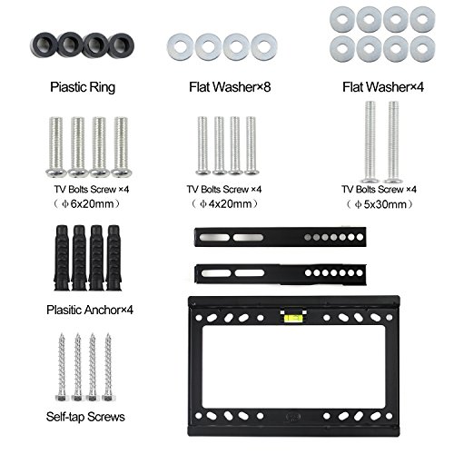 14"-32" Fijo Ultra Delgado, Leaptek Soporte TV Pared para televisores monitores de pantalla plana Plasma LED LCD de 14-32 pulgadas, Máx VESA 200x200mm, Capacidad 25kg