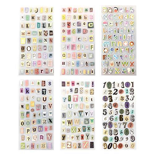 14 hojas de letras y números pegatinas coloridas de regalo alfabeto etiqueta engomada para manualidades tarjetas de felicitación de libros de chatarra y decoración del hogar