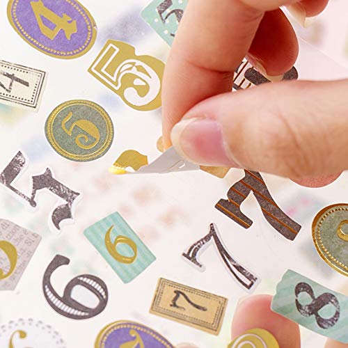 14 hojas de letras y números pegatinas coloridas de regalo alfabeto etiqueta engomada para manualidades tarjetas de felicitación de libros de chatarra y decoración del hogar