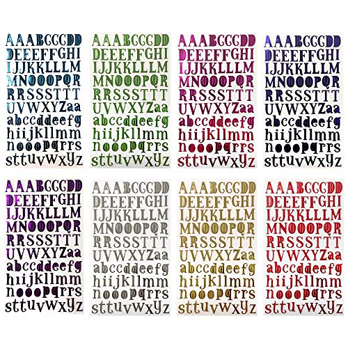 14 hojas de letras y números pegatinas coloridas de regalo alfabeto etiqueta engomada para manualidades tarjetas de felicitación de libros de chatarra y decoración del hogar