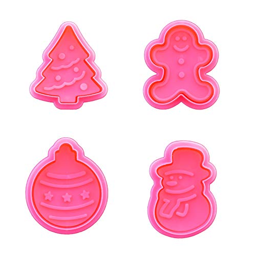 14Pcs Herramientas de decoración de Pasteles Conjunto de moldes de Árbol de Navidad Muñeco de Nieve Campana Reno Copo de Nieve, para Fondant, azúcar de Almendra, Galletas de almíbar, Chocolate