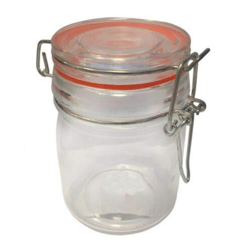150 ml de vidrio Mason Jar Clip Top hermético recipiente de cocina Cereales Galletas de galletas Jams Harina Arroz Almacenamiento