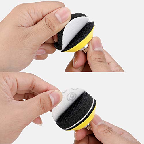 150 Piezas 2 Pulgadas Discos de Lijado Almohadilla de Lijado con Mango, Almohadilla de Espuma y Poste de Metal para Herramientas Rotativas de Amoladora Taladro 40-3000 Lijas de Arena