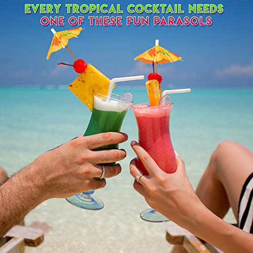 150 Sombrillas de Papel de Cóctel Paraguas de Papel Decorativas para Bebidas Tropicales, Etiquetas de Frutas, Etiquetas de Vino - Decoración de Cócteles y Fiestas en La Playa y Piscina