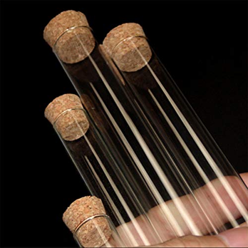 15PCS Tubos de ensayo de plástico,30ml Tubo de ensayo transparente con tapones de corcho,Contenedores de muestras para almacenamiento líquido,Almacenar Joyas Tubos de Ensayo Vacíos(20X150 mm)