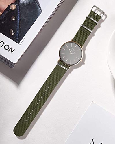 16mm ejército Prima Verde del Estilo de la NATO súper exótico Tipo Reloj Pulsera de Las Mujeres del Deporte de Nylon