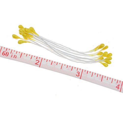 170pcs Florales Estambres De Perlas Imitadas Perlas Doble Amarillas