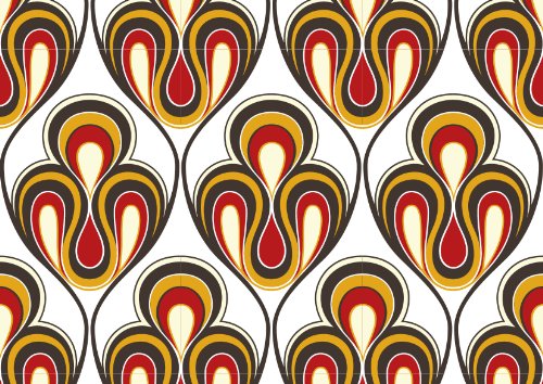1970s Patterns: Placemat Pad: Paper Placemat Pads
