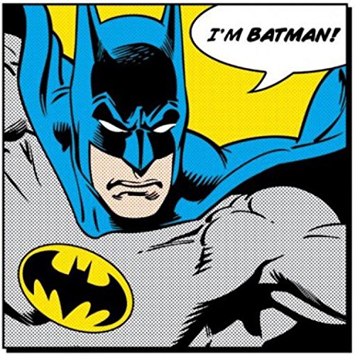 1art1 Batman - I'm Batman, Bocadillo Cuadro, Lienzo Montado sobre Bastidor (40 x 40cm)