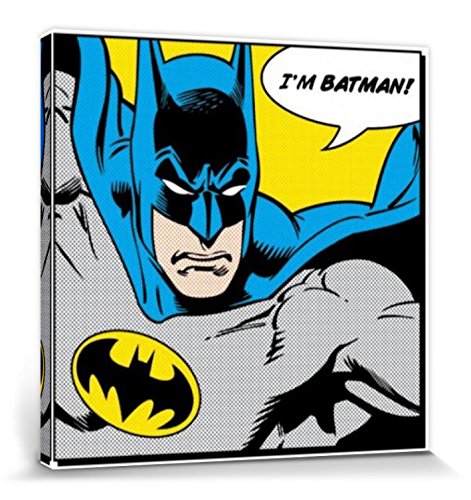 1art1 Batman - I'm Batman, Bocadillo Cuadro, Lienzo Montado sobre Bastidor (40 x 40cm)
