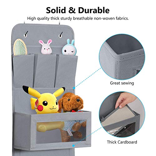 1EasyLife Organizador de Pared Colgante sobre la Puerta Organizador de Montaje en Pared Estantes Colgantes, Organizador de Almacenamiento Colgante 3 Bolsillos más pequeños 4 más Grandes