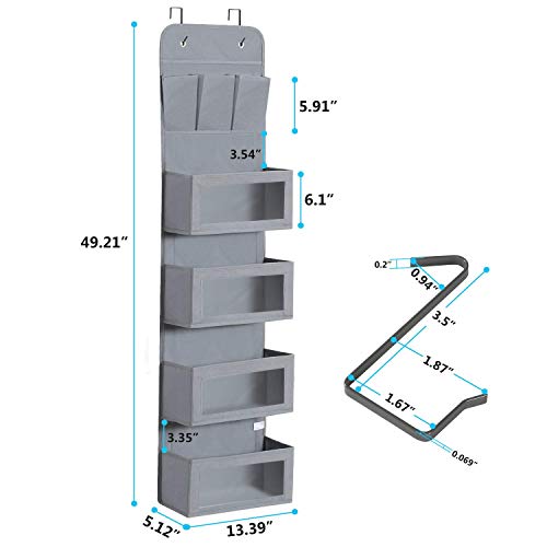 1EasyLife Organizador de Pared Colgante sobre la Puerta Organizador de Montaje en Pared Estantes Colgantes, Organizador de Almacenamiento Colgante 3 Bolsillos más pequeños 4 más Grandes