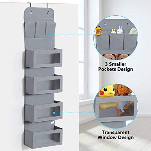 1EasyLife Organizador de Pared Colgante sobre la Puerta Organizador de Montaje en Pared Estantes Colgantes, Organizador de Almacenamiento Colgante 3 Bolsillos más pequeños 4 más Grandes