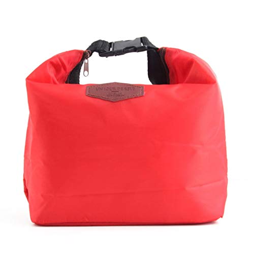 1Pc Cremallera Aislada Bolsa térmica Aislamiento Bento Picnic Lunch Pouch Caja de Comida rápida Handy Cooler Keep Warm Popular Venta Mundial - Rojo