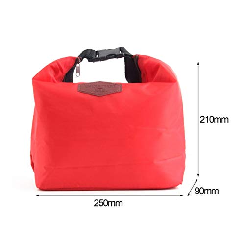 1Pc Cremallera Aislada Bolsa térmica Aislamiento Bento Picnic Lunch Pouch Caja de Comida rápida Handy Cooler Keep Warm Popular Venta Mundial - Rojo