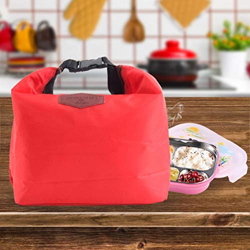 1Pc Cremallera Aislada Bolsa térmica Aislamiento Bento Picnic Lunch Pouch Caja de Comida rápida Handy Cooler Keep Warm Popular Venta Mundial - Rojo