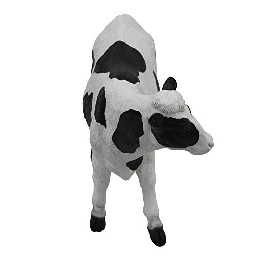 1PLUS - Figuras de polirresina con diseño de vaca con manchas para el jardín, pintadas a mano