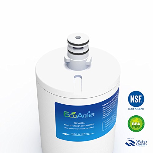 1x EcoAqua EFF-6005A Compatible LG LT500P - 5231JA2002A - 5231JA2002A-S filtro GRP207NGU Nevera