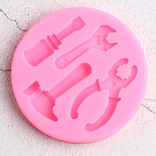 1yess Ferretería Industrial Herramientas Moldes de Silicona de Steampunk Martillo Llave Pasta de azúcar Que adorna la Arcilla de Caramelo de Chocolate Gumpaste Moldes