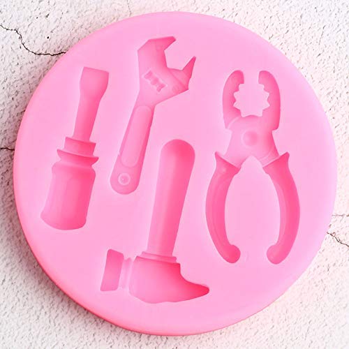 1yess Ferretería Industrial Herramientas Moldes de Silicona de Steampunk Martillo Llave Pasta de azúcar Que adorna la Arcilla de Caramelo de Chocolate Gumpaste Moldes
