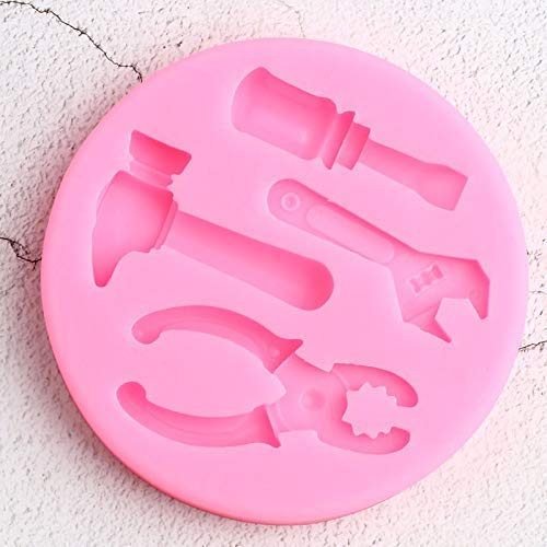 1yess Ferretería Industrial Herramientas Moldes de Silicona de Steampunk Martillo Llave Pasta de azúcar Que adorna la Arcilla de Caramelo de Chocolate Gumpaste Moldes