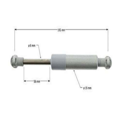 2 cilindros de gas Original Lift-o-Mat 250 N con resorte de compresión para el montaje de Kesseböhmer (Parte no.: 0013379006)0013379006).
