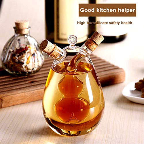 2-Outlet 350ml Anti-Leak botellas de la especia ollas de aceite de vidrio sellado botella salsa salsa de vinagre botella olla de pulverizador de aceite de oliva
