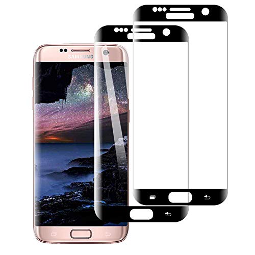 [2 Pack] Amonke Protector de Pantalla para Samsung Galaxy S7 Edge Cristal Templado, 3D Curvado Completa Cobertura, 9H Dureza, Anti-Huella, Vidrio Templado Screen Protector para Galaxy S7 Edge
