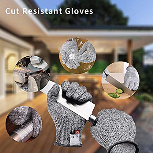 2 Par Guantes Anticorte, Guantes Trabajo para Cocina,Trabajo Mecanico y Jardín,Protección nivel 5,Aptos para Uso Alimentario ,XS