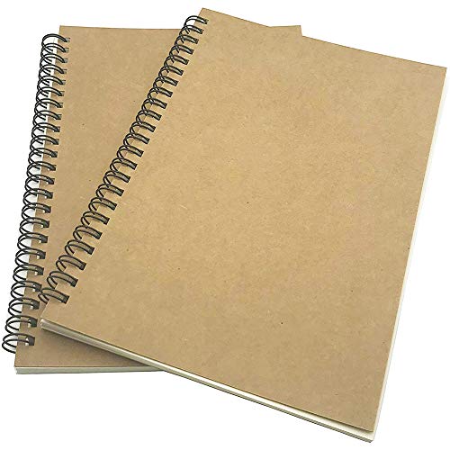 2 Piezas Bloc de Dibujo A5 Papel kraft Libros de Visitas Escribir Dibujo Adecuado para Lápiz Acuarela Dibujo Escritura Artistas