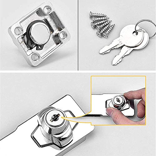 2 Piezas Llave de 4 Pulgadas Cerrojo, Cerrojo con Llave De Metal con Llaves, Llaves Cerrojo Cerradura, para Taquillas, Cajones, Alacenas, Armarios, Cajas, Taquillas