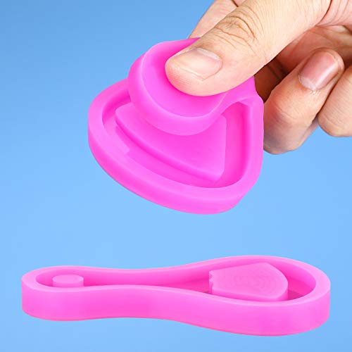 2 Piezas Moldes Silicona Llavero Forma Abrebotellas con Agujero para Resina Epoxi Colgante Joyería Bricolaje Baratija Fondant Topper Decoración Torta Magdalena Moldes Chocolate Galleta Pudín
