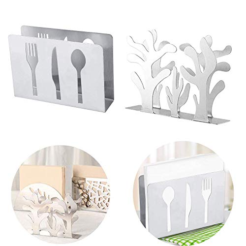 2 Piezas Servilletero de Acero Inoxidable Soporte,Soporte para Servilletas de Cocina,Porta Servilletas De Papel Pequeño, Aplicar para Encimeras de Cocina, Mesas de Comedor, Mesas de Picnic
