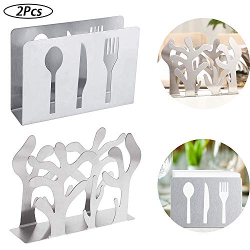 2 Piezas Servilletero de Acero Inoxidable Soporte,Soporte para Servilletas de Cocina,Porta Servilletas De Papel Pequeño, Aplicar para Encimeras de Cocina, Mesas de Comedor, Mesas de Picnic