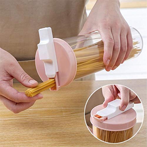2 recipientes herméticos para almacenamiento de alimentos en la cocina, recipientes para pasta de espaguetis, fideos, latas de cereales, aperitivos, tarros sellados para azúcar, contenedores