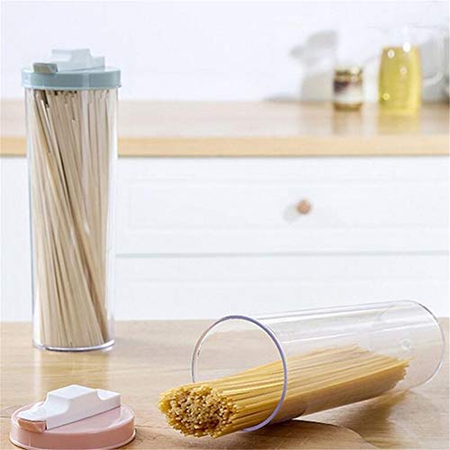 2 recipientes herméticos para almacenamiento de alimentos en la cocina, recipientes para pasta de espaguetis, fideos, latas de cereales, aperitivos, tarros sellados para azúcar, contenedores