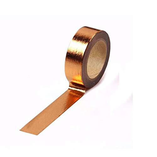 2 Rollos 10mx15mm Washi Tape Set Glitter Pintura metálica Cinta adhesiva Cinta decorativa DIY Scrapbook Crafting (Cobre)