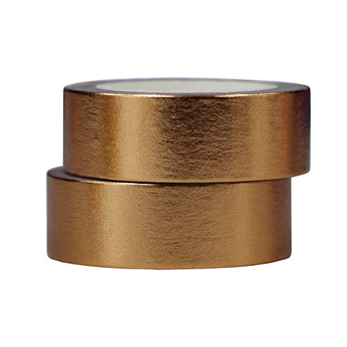 2 Rollos 10mx15mm Washi Tape Set Glitter Pintura metálica Cinta adhesiva Cinta decorativa DIY Scrapbook Crafting (Cobre)