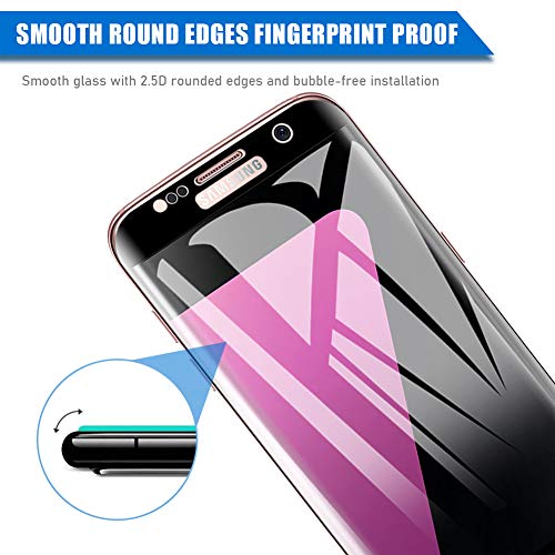[2 Unidades] Amonke Protector de Pantalla para Samsung Galaxy S7 Edge Cristal Templado, 9H Dureza Alta Definicion [3D Curvado Completa Cobertura] Vidrio Templado Screen Protector para Samsung S7 Edge