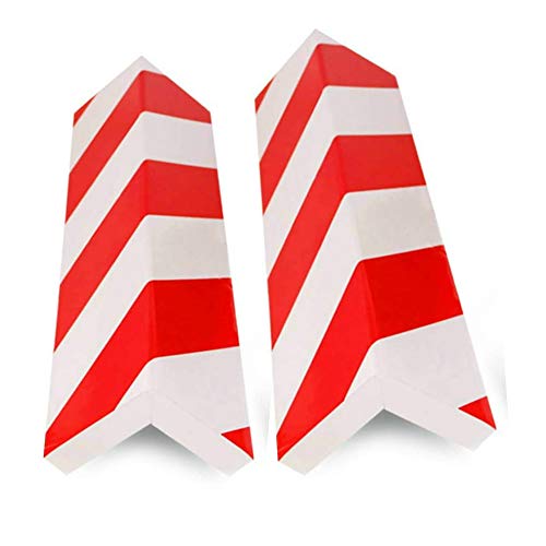 2 unidades Columnas Parking protector puerta garaje Esquina Parking Adhesivo Al Apagar Paragolpes Protector para La Puerta de Coche 40 * 15 cm-ROJO/BLANC (2Unid-40 * 15cm)