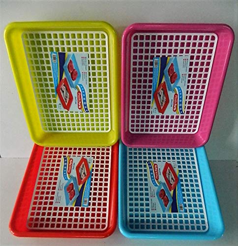 2 x bandeja de décongeler plástico blanco cocina con rejilla 35 x 27 x 5,6 cm