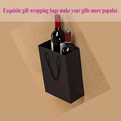 20 Piezas Bolsas De Papel, Bolsas Negras Regalo, Caja De Regalo, Bolsa De JoyeríA, 20x15x6 Cm, EcolóGicos, By Homefantasy