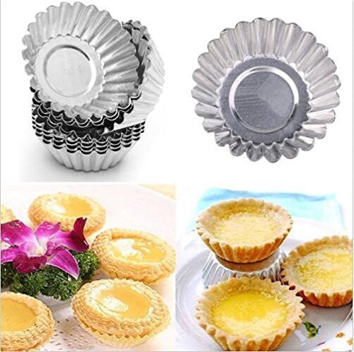 20 piezas de hornear Circular huevo Tarta de Aluminio Cupcake Cake Cookie Molde Forrado Molde de Estaño Herramienta de Hornear Pastel Tazas de Pastel Sartenes