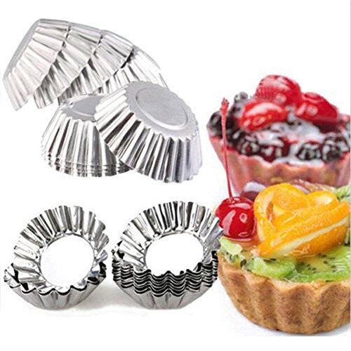 20 piezas de hornear Circular huevo Tarta de Aluminio Cupcake Cake Cookie Molde Forrado Molde de Estaño Herramienta de Hornear Pastel Tazas de Pastel Sartenes