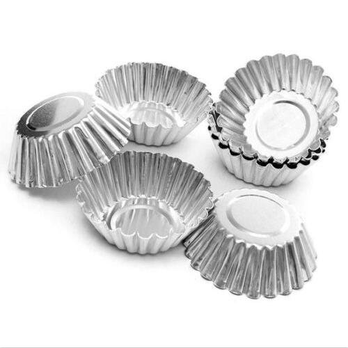 20 piezas de hornear Circular huevo Tarta de Aluminio Cupcake Cake Cookie Molde Forrado Molde de Estaño Herramienta de Hornear Pastel Tazas de Pastel Sartenes